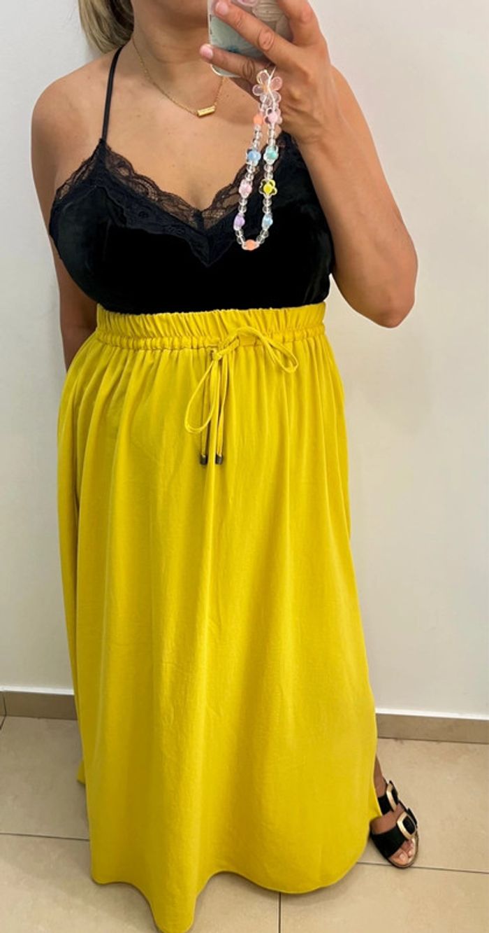 💛Jupe longue Zara fendu moutarde Taille M - photo numéro 3