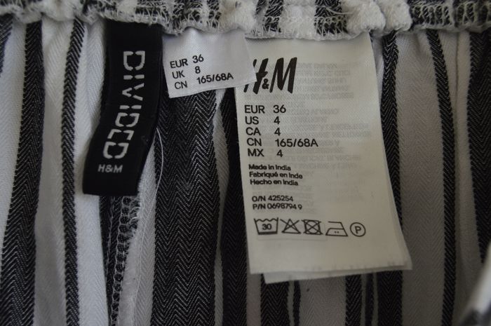 Pantalon large rayé H&M – Blanc & Noir – T.36 - photo numéro 3