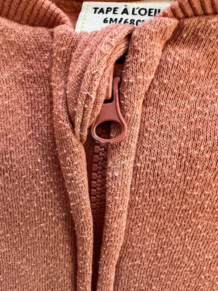 Blouson mi saison vieux rose 6 mois - photo numéro 3