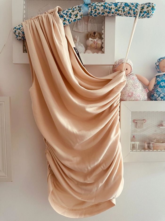 Top fronce beige