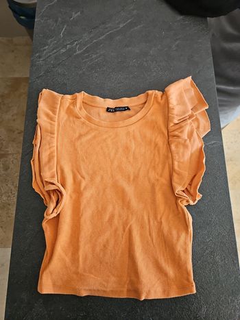Top haut orange Zara T 38