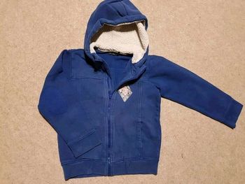 Veste zippee chaude ikks garçon 8ans bleu avec capuche