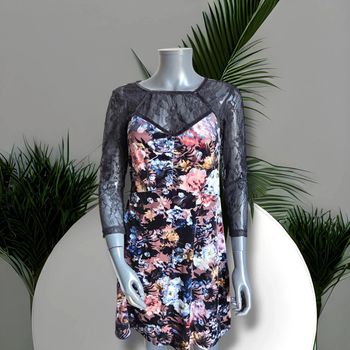 Robe effet velours,  multicolore, vintage