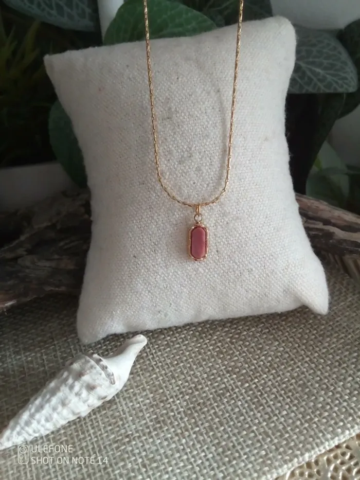Collier rhodonite pierre naturelle