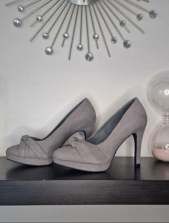 Escarpins talon plateforme gris newlook