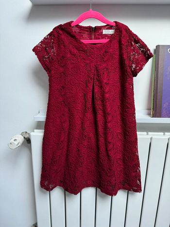Robe bordeaux dentelle Zara fille 9/10 ans