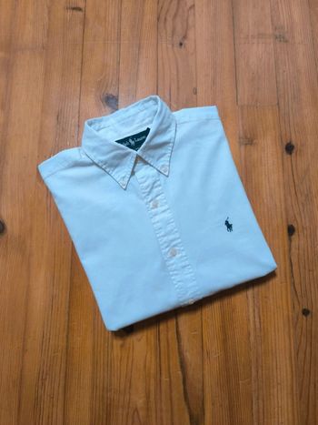 Chemise Manches longues - Ralph Lauren - Blake - Logo brodé marine - Blanc - Taille M