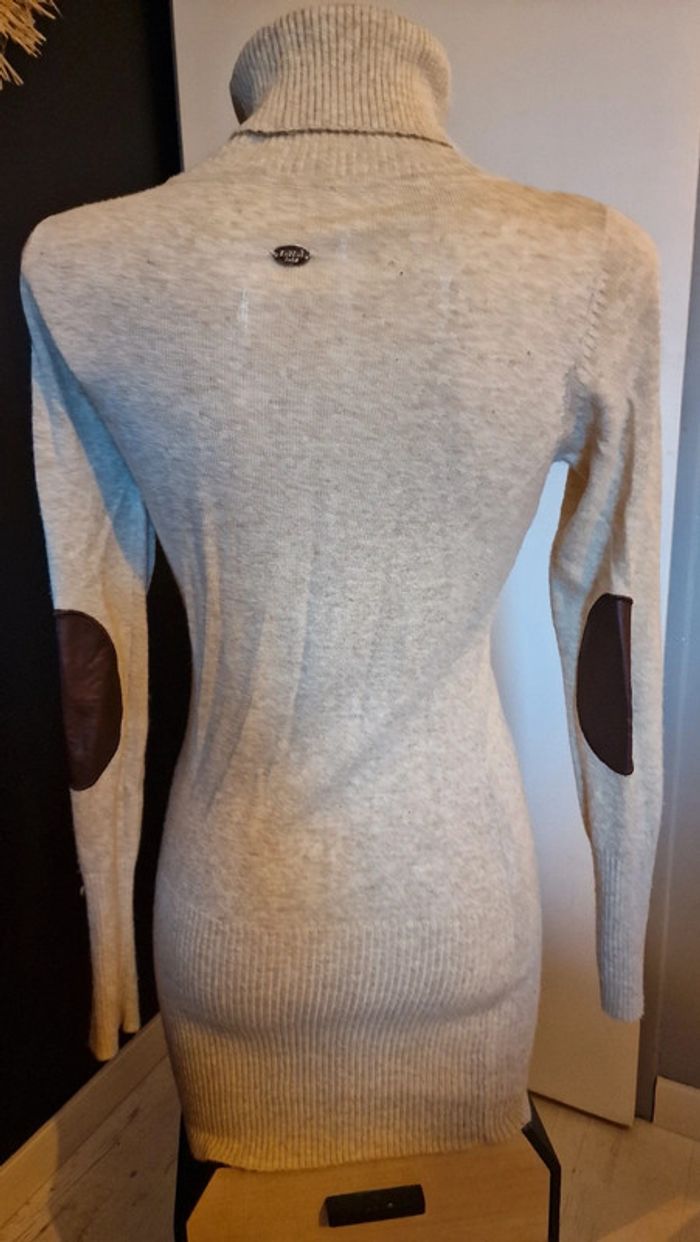 Robe Pull colle roulé marron clair - photo numéro 4