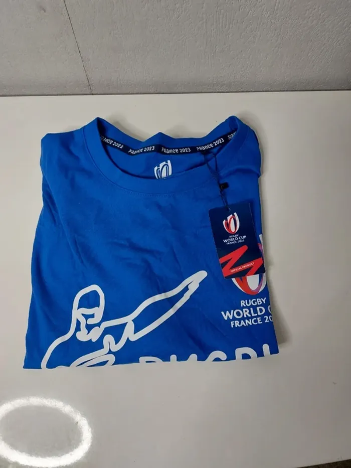 Tee-shirt bleu "rugby World cup" - photo numéro 3