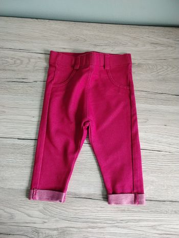 Legging rose avec revers faux ourlet 6 mois fille 
