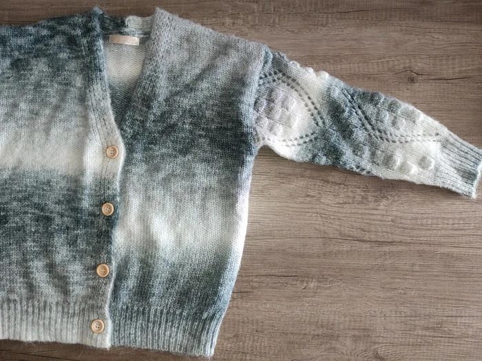 Gilet en laine gris et blanc Happy star 14 ans - photo numéro 3