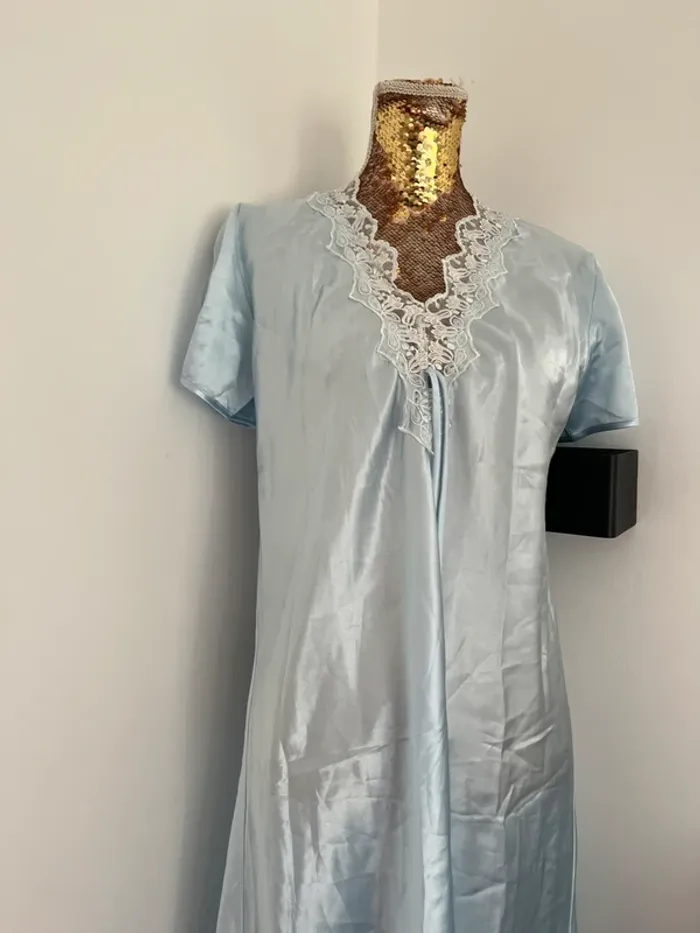 Ensemble nuisette 2 kimonos bleu 38 /40 vintage - photo numéro 3