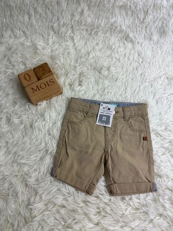 🩳 Short chino beige Obaibi – Taille 3 mois