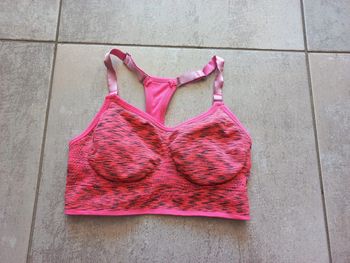 Brassiere de sport rose orangée S