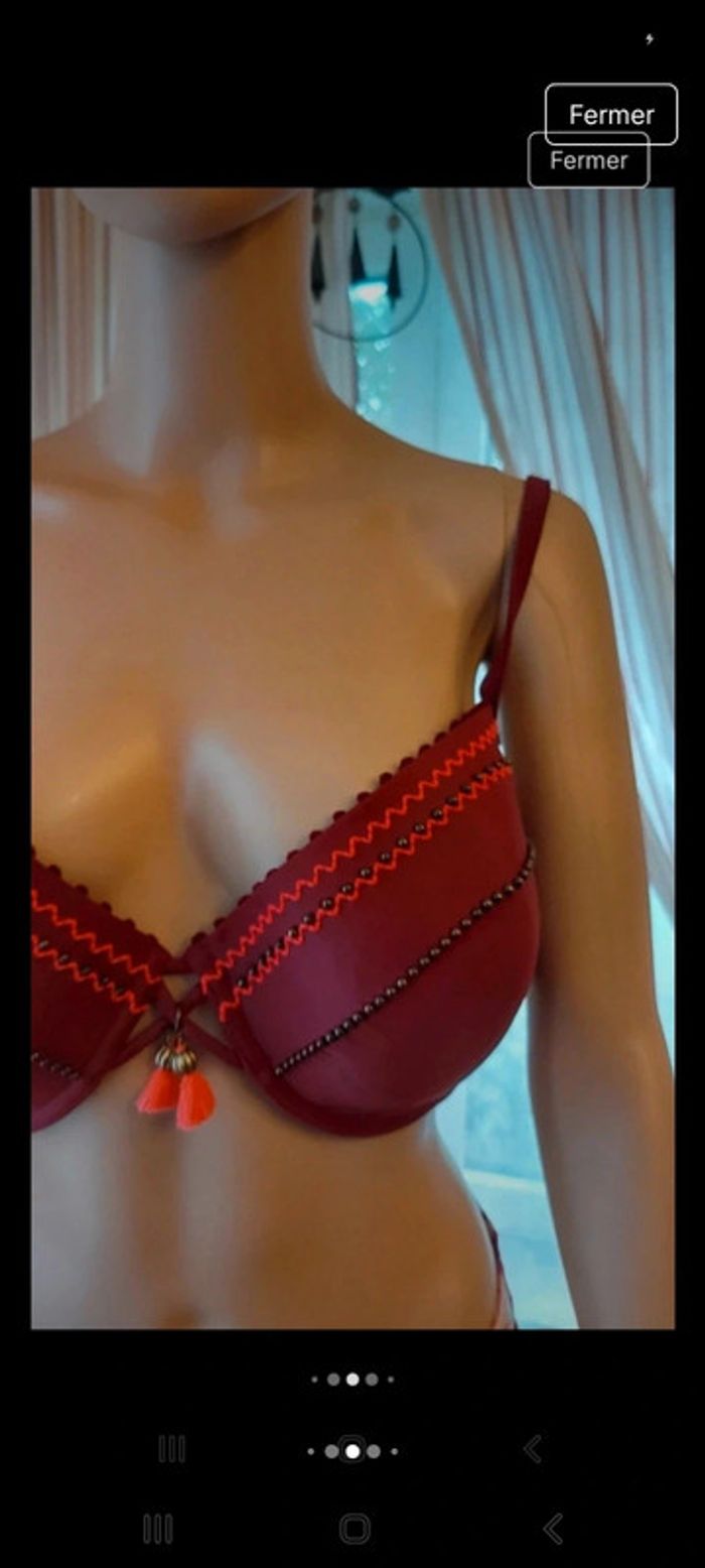 Haut de Maillot Hunkemöller bordeaux fr 100E - photo numéro 6