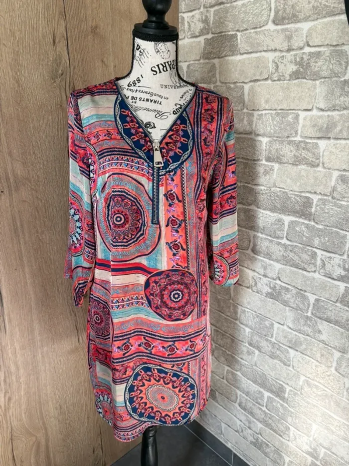 Robe bohème imprimés ethnique taille L