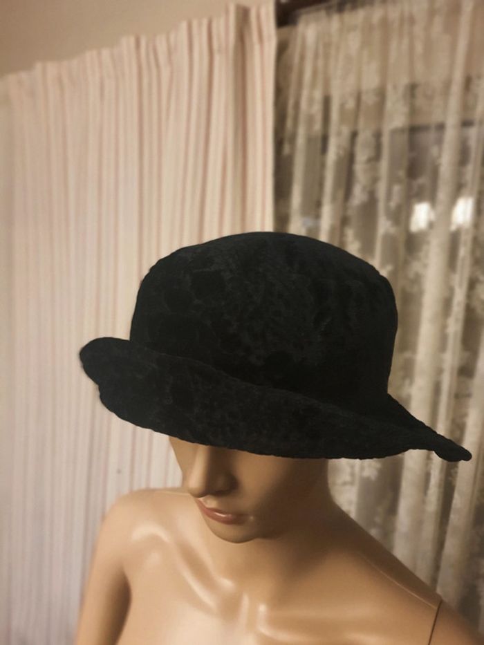 Chapeau noir style velour taille unique M - photo numéro 11