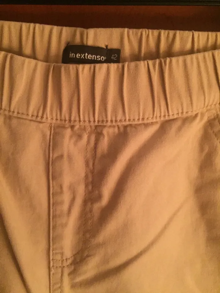 Pantalon chino beige à taille élastique 42 - photo numéro 2