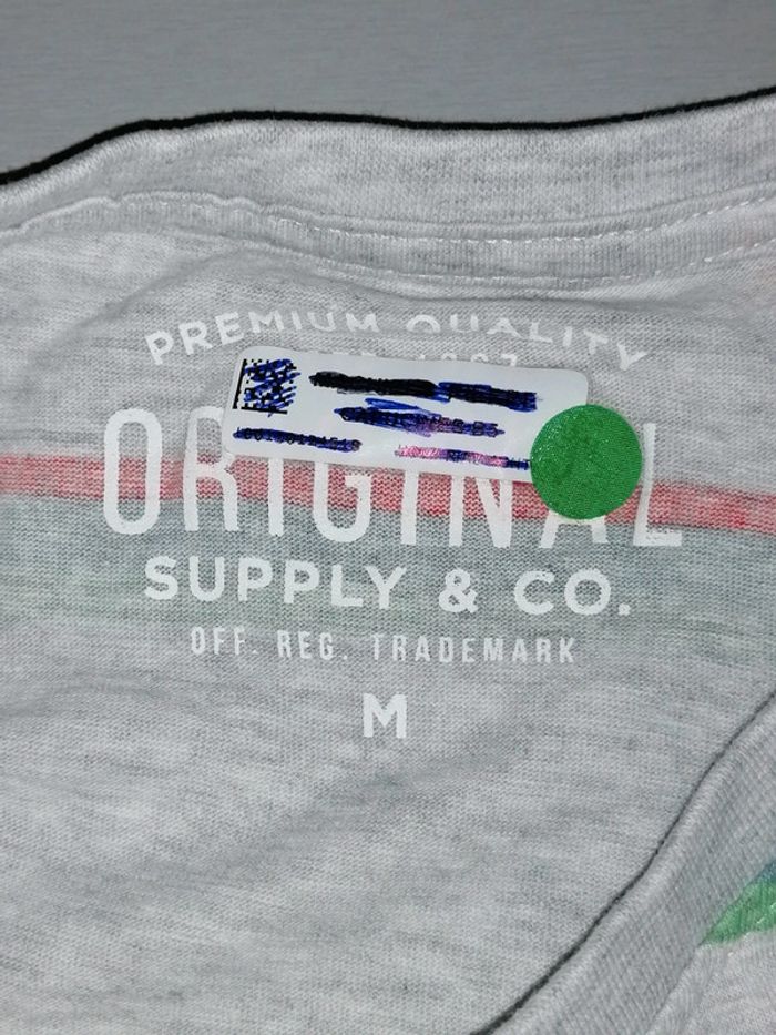 Tee-shirt gris rayé couleurs été M pour un 14.16ans (mesures en photos - photo numéro 4