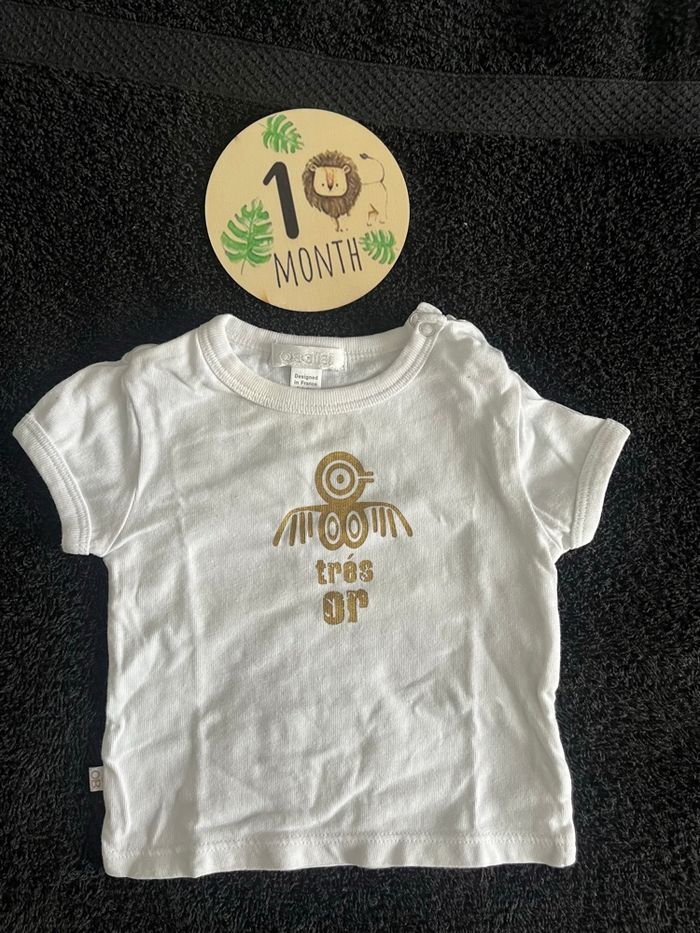 teeshirt manches courtes blanc 1 mois