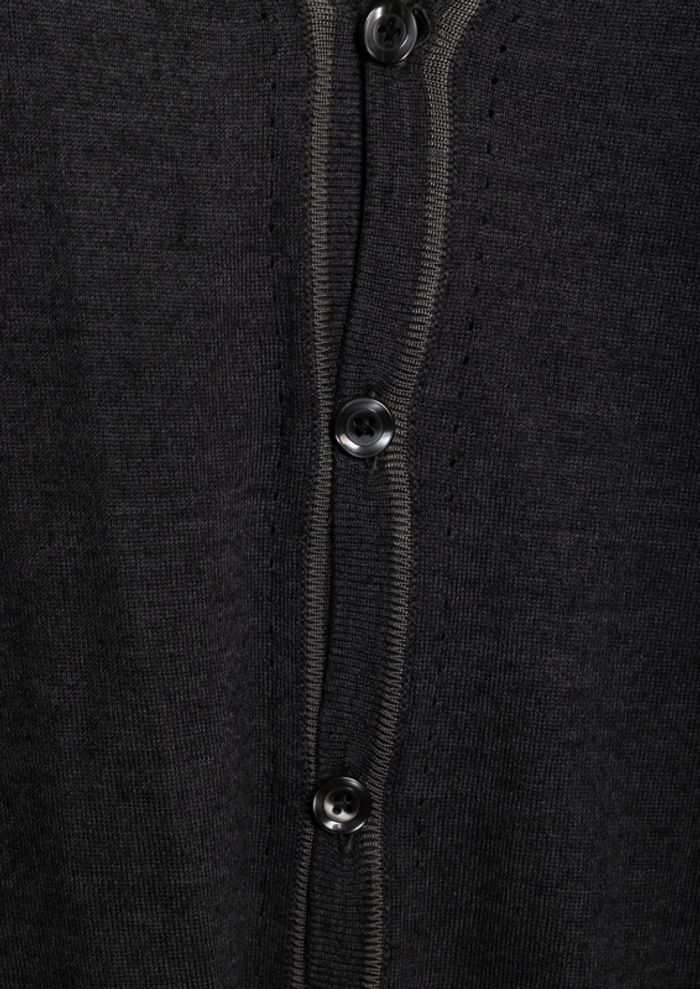 Gilet gris foncé 50%laine • wool grey cardigan Celio – Taille M – Fil italien - photo numéro 3