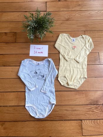 Lot de Bodys Petit Bateau 36 mois