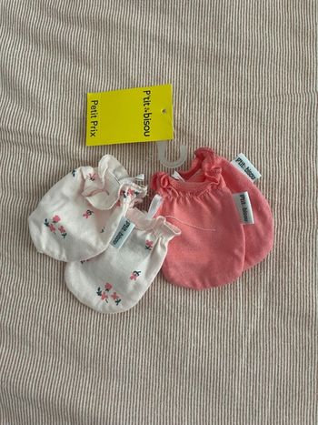 2 paires de moufles naissance