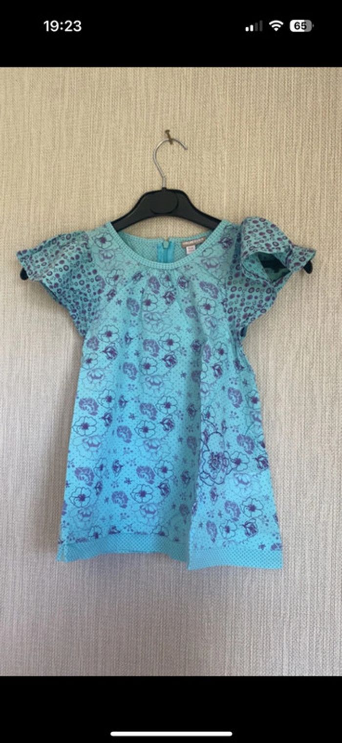 Tunique bleu fleurie orchestra 8 ans