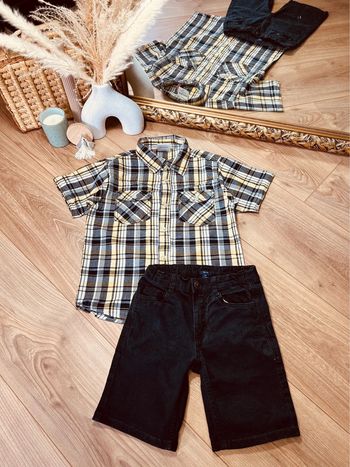 Taille 6 ans ensemble 2p été garçon kiabi jaune noir * carreaux * 💙