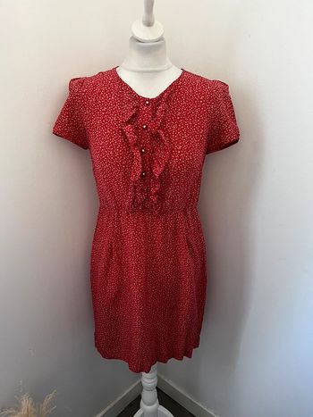 Robe rouge à fleurs en soie Sandro S