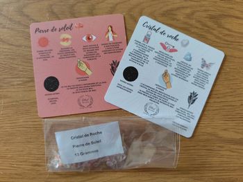 Cristal de roche et pierre de soleil