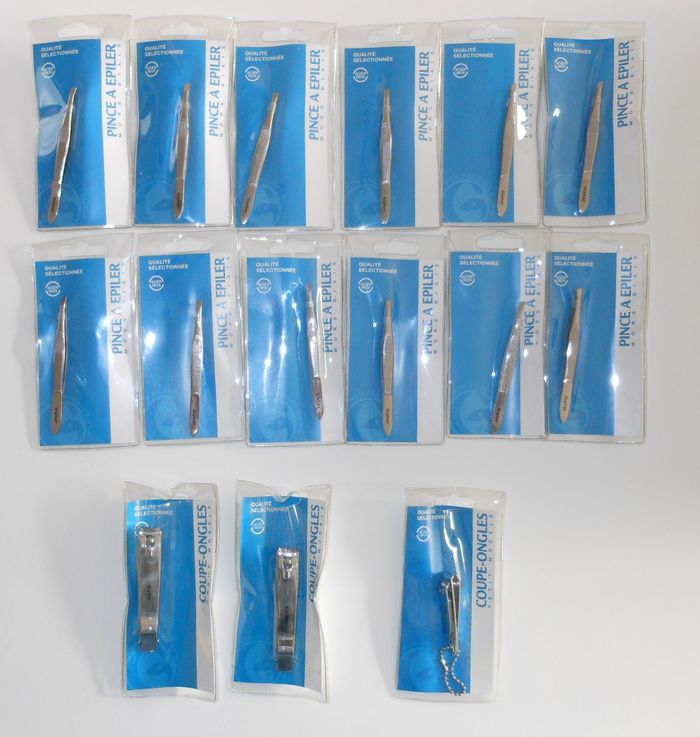 💄 Lot Giphar neuf de Pince à épiler + Coupe-ongles petit et grand modèle 🪞