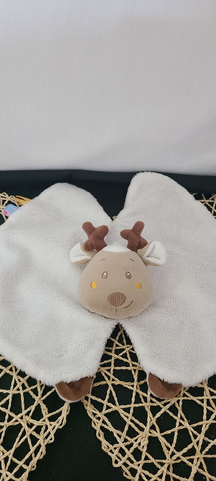 Doudou Renne blanc marron Sucre d'Orge Lune Etoiles - photo numéro 2