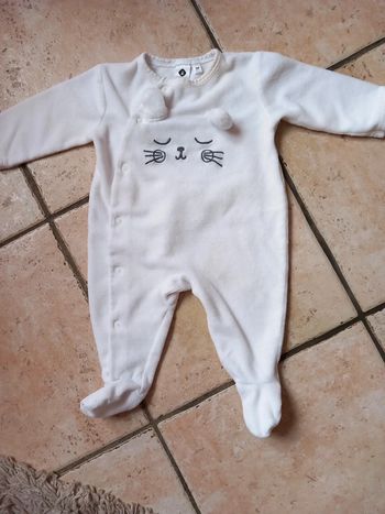 Pyjama blanc 3 mois collection Z grain de blé