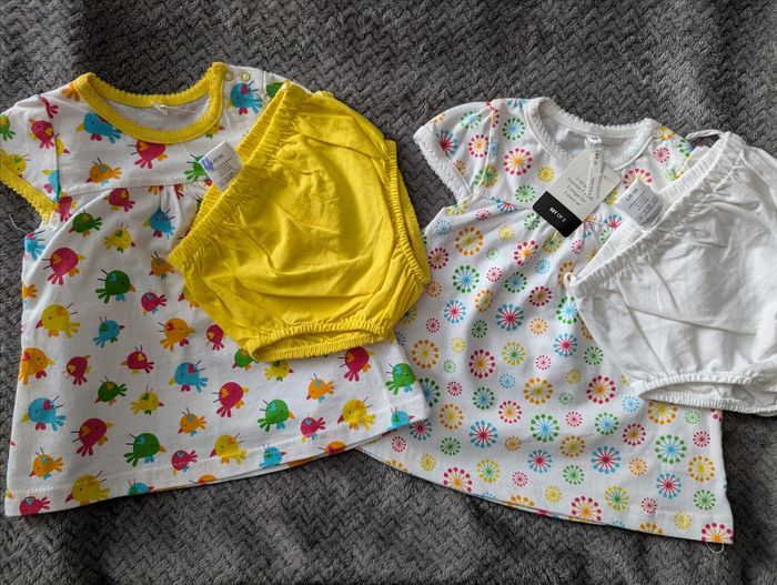 NEUF, lot de 6 robes + 4 culottes, 6 mois - photo numéro 2