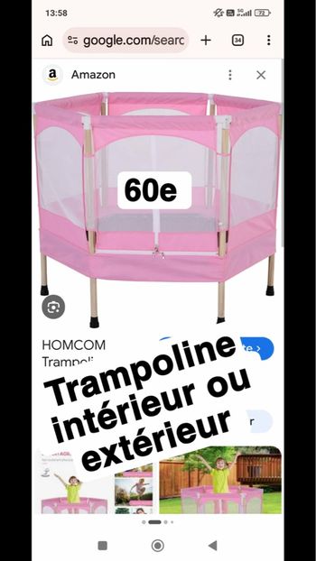 Trampoline intérieur ou extérieur 