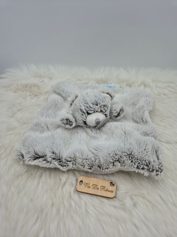Doudou plat carré Ours Flocon Baby Nat BN051