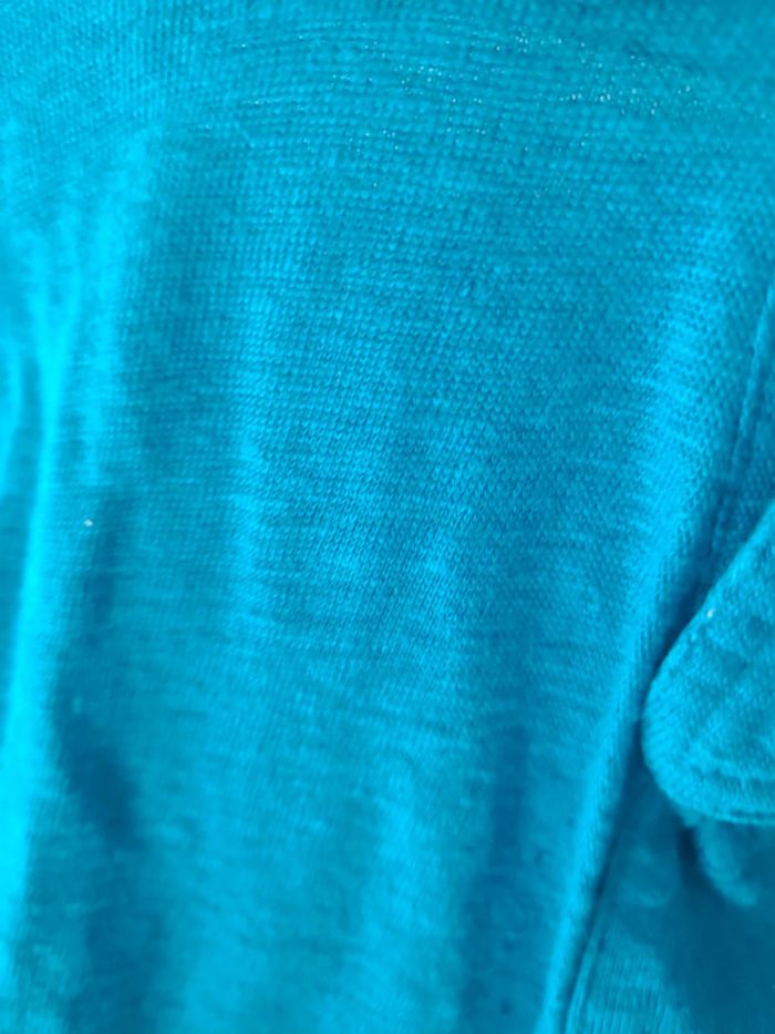Teeshirt en lin bleu turquoise maison 1 2 3 - photo numéro 2