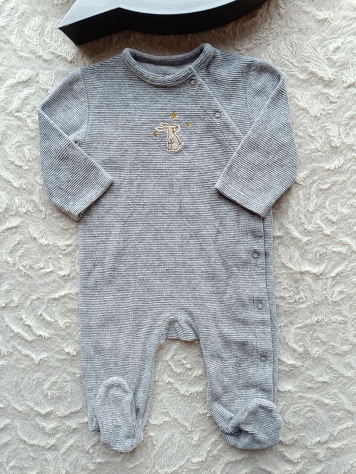 Pyjama grenouillère velours Mixte 6 mois Lapin étoile Kiabi Eco conception coton bio - photo numéro 2