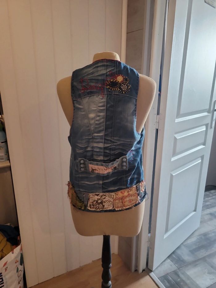 Gilet sans manches jean desigual L - photo numéro 2