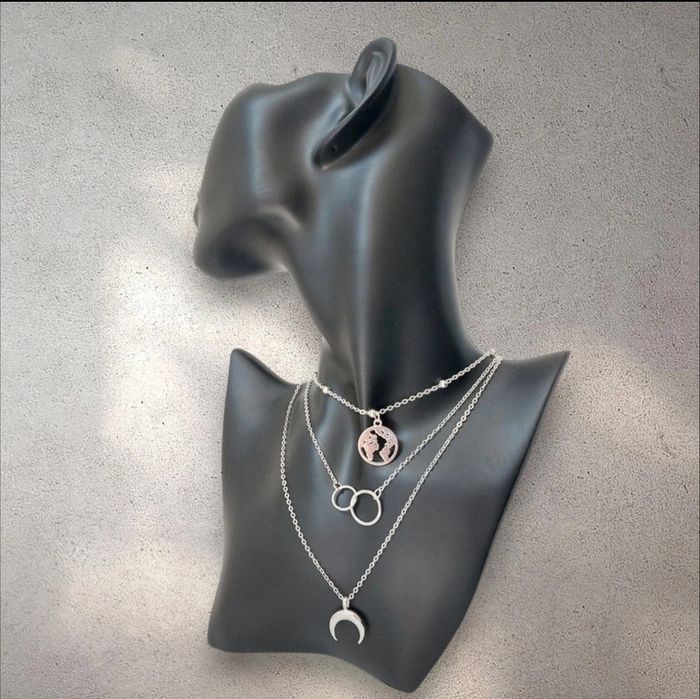 Collier trois rangs ajustable en acier inoxydable - photo numéro 3