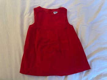 Robe Jacadi rouge en velours - 6 mois (67 cm)
