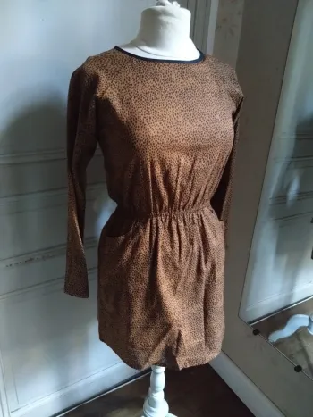 Robe courte Juju S’Amuse Deluxe XS/34 imprimé léopard, cintrée & doublée