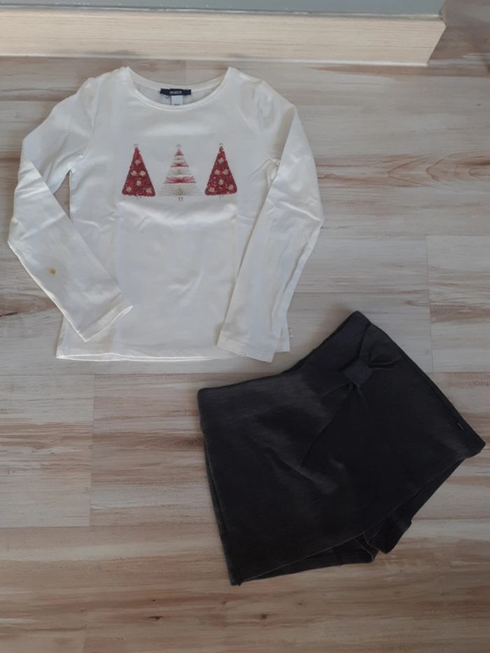 Jupe short + Tshirt manches longues