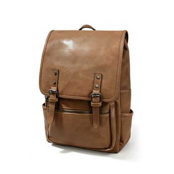 Unisex Leather Backpack – Stylish School & Travel Bag