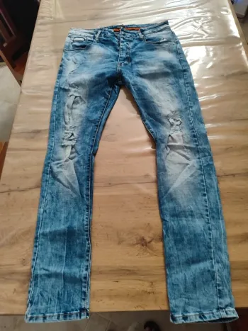 Jean droit Terance Kole Bleu Taille 46 - Confort et style ! Prix mini !