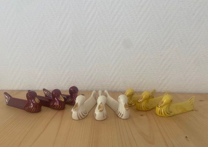 Lot de 9 reposes couteaux canards multicolores Vallauris - photo numéro 3