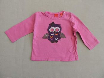 T-shirt manches longues Esprit fille hibou 74cm 9mois