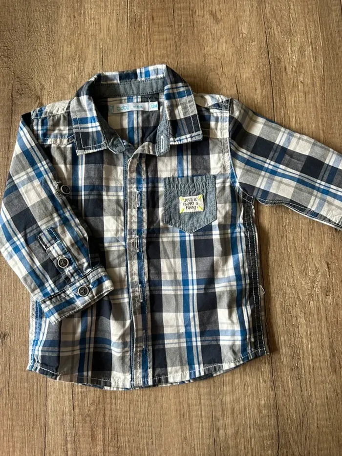 Ensemble jean chemise 12 mois - photo numéro 5