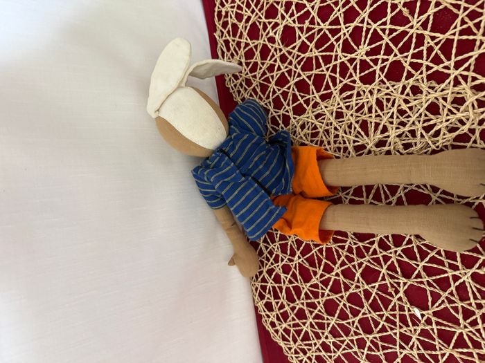 Doudou chien 100 % coton, L'oiseau Bateau, Blankie/Lovey/Newborn toy - photo numéro 3